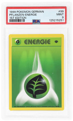 1999 Pokemon Base Set German 1st Edition Grass Energy #99 PSA 9
