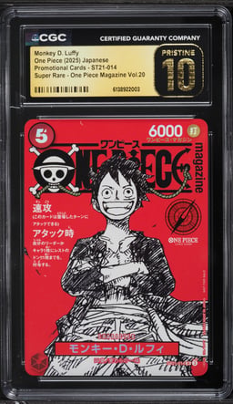 2025 One Piece Japanese Promo Magazine Volume 20 Alt Art Monkey D. Luffy #ST21-014 CGC 10
