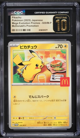 2025 Pokemon Japanese Mega Evolution Promo McDonald's Pikachu #20 CGC 10 PRISTINE
