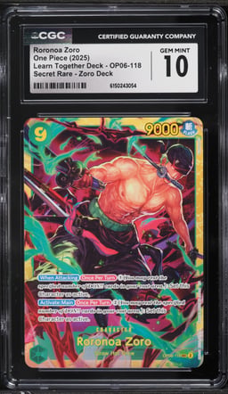 2025 One Piece Learn Together Deck Zoro Deck SEC Roronoa Zoro #OP06-118 CGC 10 GEM MINT