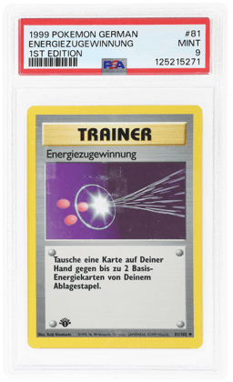 1999 Pokemon Base Set German 1st Edition Energy Retrieval #81 PSA 9