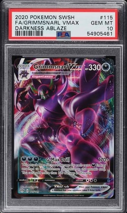 2020 Pokemon Sword & Shield Darkness Ablaze Full Art Grimmsnarl VMAX #115 PSA 10