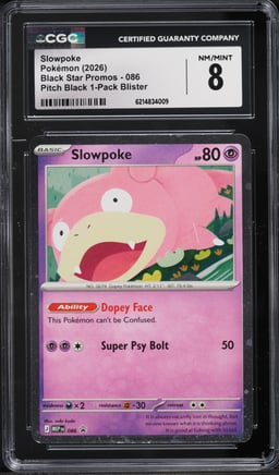 2026 Pokemon Mega Evolution Promo Pitch Black Slowpoke #86 CGC 8 NM-MT