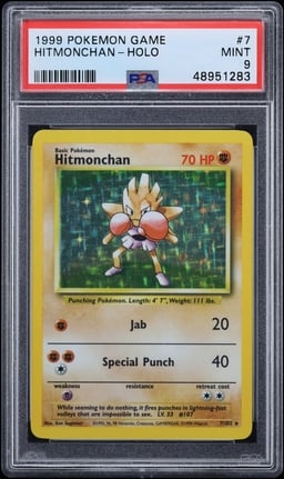1999 Pokemon Base Set Holo Hitmonchan #7 PSA 9 MINT