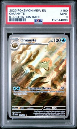 2023 POKEMON MEW EN-151 ILLUSTRATION RARE #180 OMANYTE PSA 9