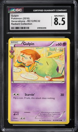 2016 Pokemon XY Generations Radiant Collection Gulpin #RC12 CGC 8.5 NM-MT+