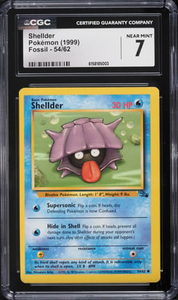 1999 Pokemon Fossil Shellder #54 CGC 7 NRMT