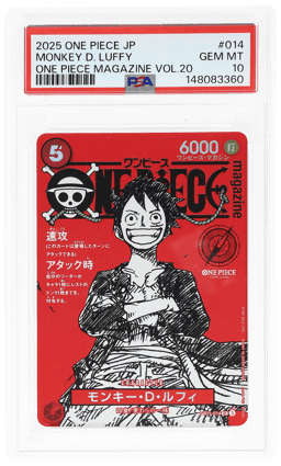2025 One Piece Japanese One Piece Magazine Volume 20 Monkey D. Luffy #ST21-014 PSA 10