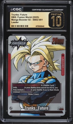 2025 Dragon Ball Super Japanese Fusion World Manga Booster 02 Trunks Future L CGC 10 PRISTINE