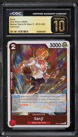 2025 One Piece Starter Deck EX Gear 5 Sanji #ST21-003 CGC 10 PRISTINE