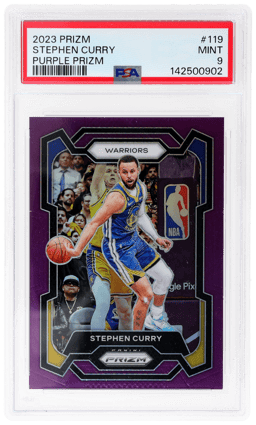 2023 Panini Prizm Purple Prizm Stephen Curry #119 92/99 PSA 9