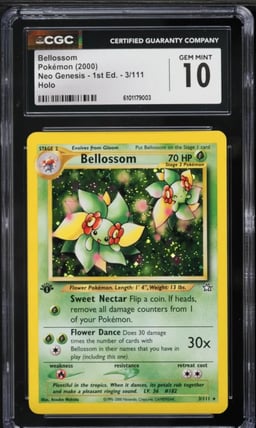 2000 Pokemon Neo Genesis 1st Edition Holo Bellossom #3 CGC 10 GEM MINT