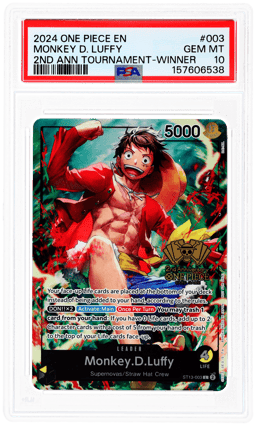 2024 One Piece Promo 2nd Anniversary Tournament Winner Monkey D. Luffy #ST13-003 PSA 10