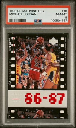 1998 UPPER DECK MJ LIVING LEGEND #10 MICHAEL JORDAN PSA 8