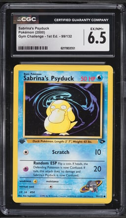 2000 Pokemon Gym Challenge 1st Edition Sabrina's Psyduck #99 CGC 6.5 EXMT+