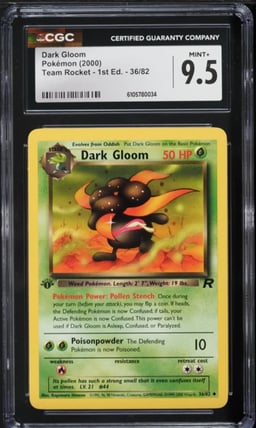 2000 Pokemon Team Rocket 1st Edition Dark Gloom #36 CGC 9.5 MINT+