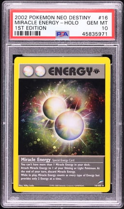 2002 Pokemon Neo Destiny 1st Edition Holo Miracle Energy #16 PSA 10 GEM MINT