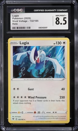 2020 Pokemon Sword & Shield Vivid Voltage Holo Lugia #132 CGC 8.5 NM-MT+