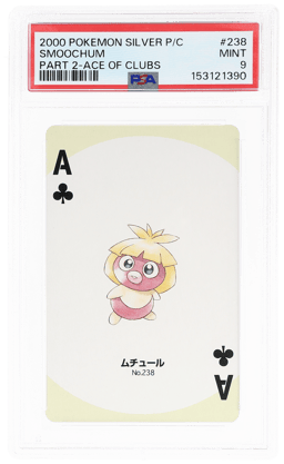 2000 Pokemon Silver Version Part 2 Playing Cards Ace of Clubs Smoochum #238 PSA 9