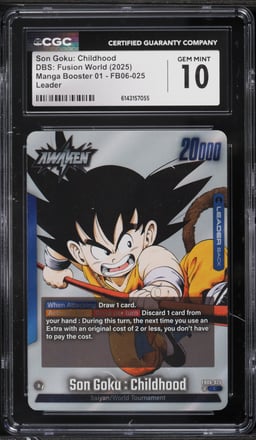 2025 Dragon Ball Super Fusion World Manga 01 Leader Son Goku Childhood #FB06-025 CGC 10 GEM