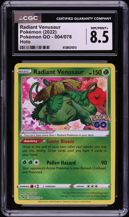 2022 Pokemon Japanese Sword & Shield GO Holo Radiant Venusaur #4 CGC 8.5 NM-MT+
