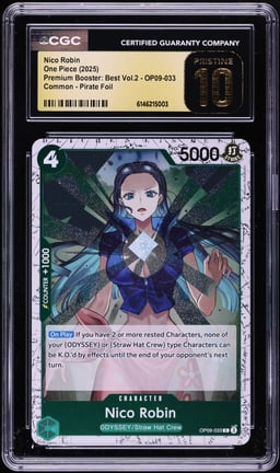 2025 One Piece Premium Booster Best Vol 2 Pirate Foil Nico Robin #OP09-033 CGC 10 PRISTINE