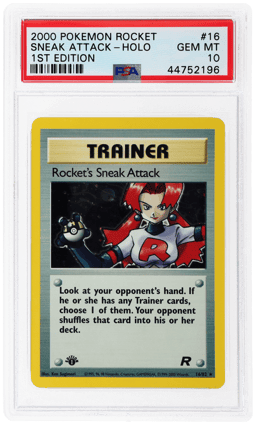 2000 Pokemon Team Rocket 1st Edition Holo Sneak Attack #16 PSA 10