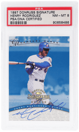 1997 Donruss Signature Century Marks Henry Rodriguez 78/100 PSA/DNA Auth