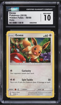 2019 Pokemon Sun & Moon Hidden Fates Holo Eevee #48 CGC 10 GEM MINT
