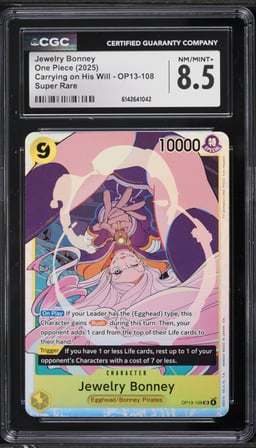2025 One Piece Japanese Carrying On His Will SR Jewelry Bonney #OP13-108 CGC 8.5 NM-MT+