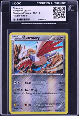 2014 Pokemon Phantom Forces Reverse Holo Skarmory #59 CGC AUTH