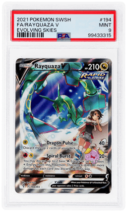 2021 Pokemon Sword and Shield Evolving Skies Rayquaza V #194 PSA 9