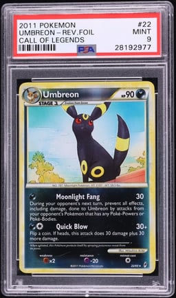 2011 Pokemon Call Of Legends Reverse Holo Umbreon #22 PSA 9 MINT