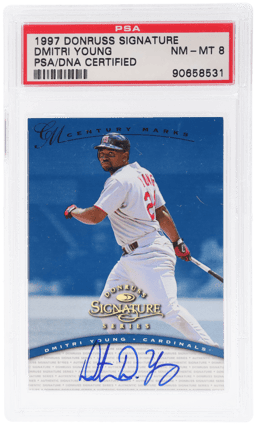 1997 Donruss Signature Century Marks Dmitri Young 64/100 PSA/DNA Auth