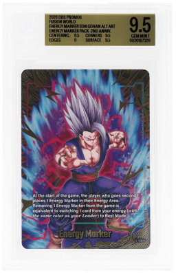 2026 Dragon Ball Game Fusion World 2nd Anniversary Promo Alternate Art Energy Marker #E128 BGS 9.5
