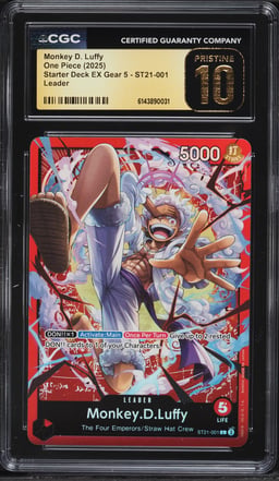 2025 One Piece Starter Deck EX Gear 5 Leader Monkey D. Luffy #ST21-001 CGC 10 PRISTINE