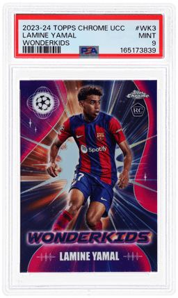 2023 Topps Chrome UEFA Club Competitions Wonderkids Lamine Yamal #WK3 PSA 9