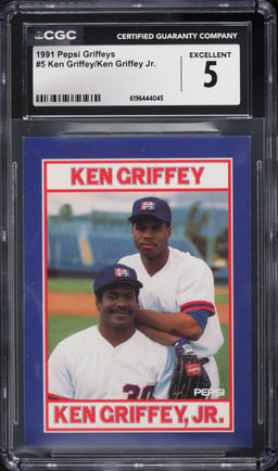 1991 Pepsi Griffeys Ken Griffey Sr. Ken Griffey Jr. #5 CGC 5 EX