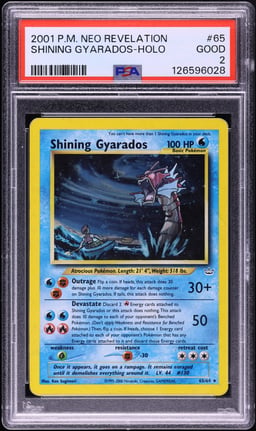2001 Pokemon Neo Revelation Holo Shining Gyarados #65 PSA 2 GD