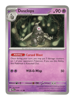 2025 Dusclops #36 Prismatic Evolutions