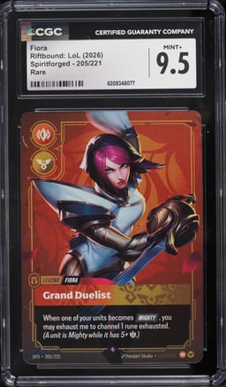 2026 Riftbound League Of Legends LoL Spiritforged Fiora #205 CGC 9 MINT