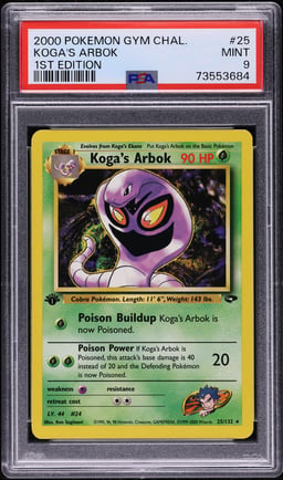 2000 Pokemon Gym Challenge 1st Edition Koga's Arbok #25 PSA 9 MINT