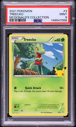 2021 Pokemon Sword & Shield McDonald's Collection Treecko #3 PSA 9 MINT