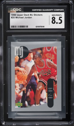 1998 Upper Deck MJ Stickers Michael Jordan #20 CGC 8.5 NM-MT+