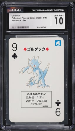 1996 Pokemon Japanese Playing Cards Red Deck Golduck #9 CGC 10 GEM MINT