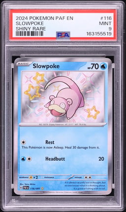 2024 Pokemon SV Paldean Fates Shiny Rare Slowpoke #116 PSA 9 MINT