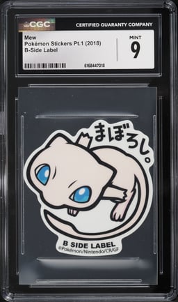 2018 Pokemon Japanese Stickers Part 1 B-Side Label Mew CGC 9 MINT