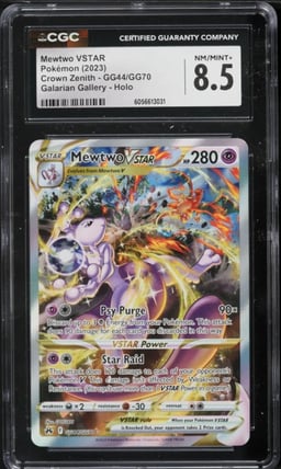 2023 Pokemon Sword & Shield Crown Zenith Full Art Mewtwo VSTAR #GG44 CGC 8.5 NM-MT+