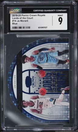 2019 Panini Crown Royale Blue Ja Morant ROOKIE /75 #19 CGC 9 MINT