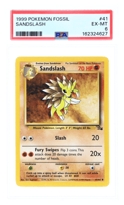 1999 Pokemon Fossil Sandslash #41 PSA 6